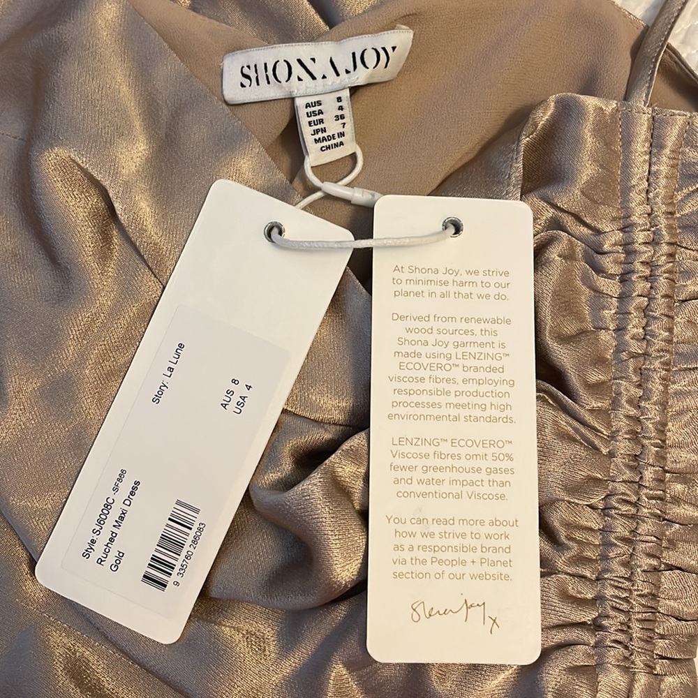 Shona Joy LA LUNE RUCHED MAXI DRESS in Gold - Picture 5 of 5